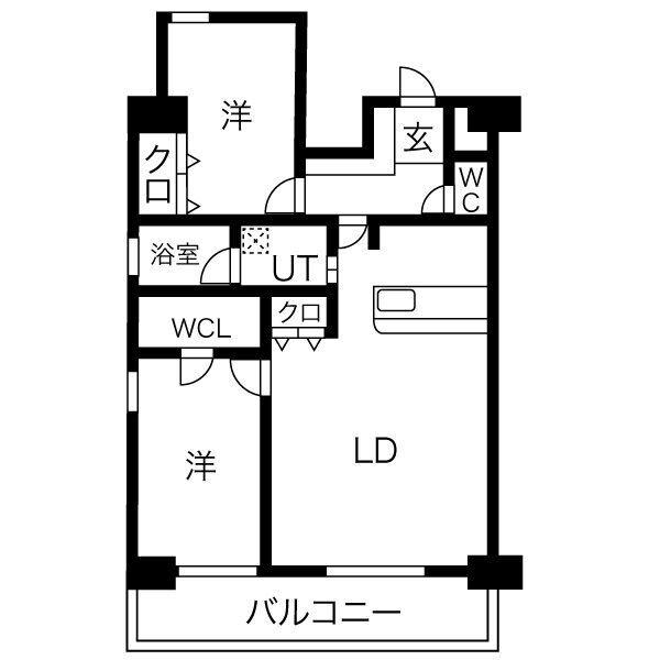 アーバンパーク日吉(2LDK/13階)の間取り写真