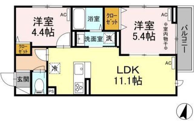 グラナーデ篠崎町(2LDK/3階)の間取り写真