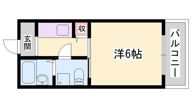 ハイム菅生台(1K/2階)の間取り写真