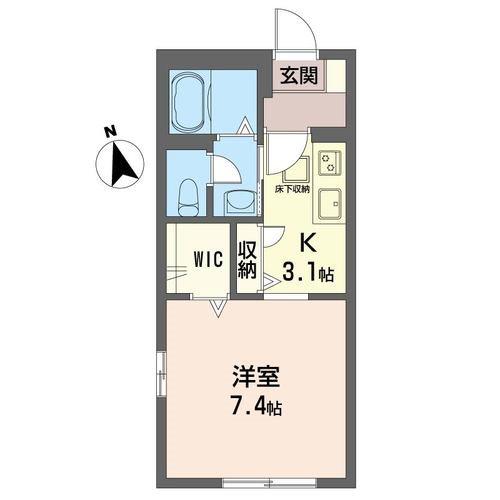 クラヴィエ(1K/2階)の間取り写真