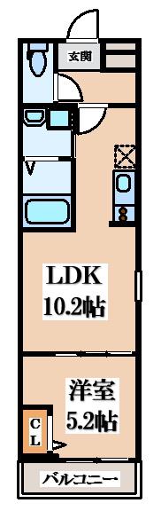 フジパレス東花園駅北I番館(1LDK/3階)の間取り写真
