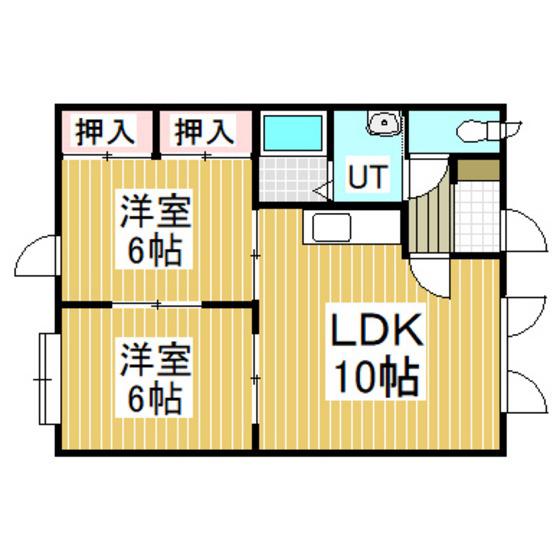 アパートメントプロム美園(2LDK/2階)の間取り写真