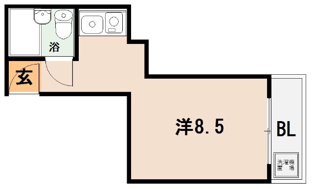 フィオーレ近大前(ワンルーム/2階)の間取り写真