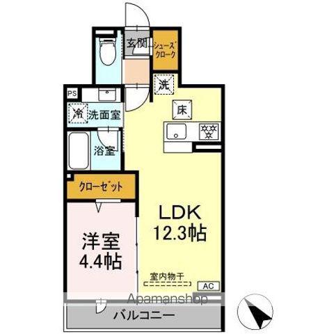DBLESS鶴見市場(1LDK/1階)の間取り写真