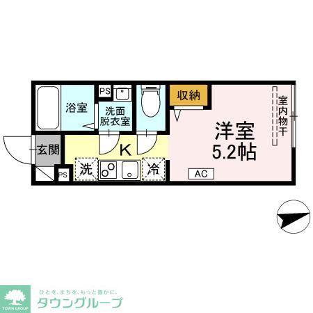 アセット東武練馬(ワンルーム/5階)の間取り写真