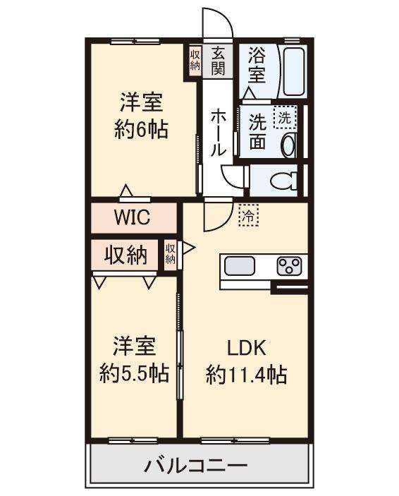 METEORA(2LDK/2階)の間取り写真