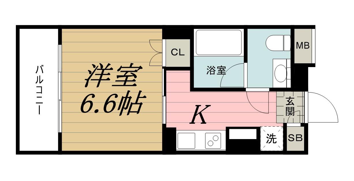 SEASCAPE千葉みなと(1K/13階)の間取り写真