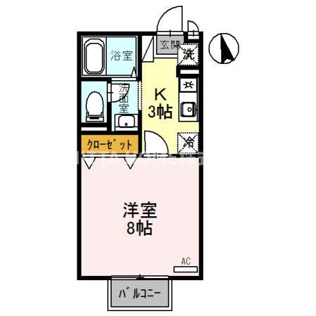 RIO AONO IV号館(1K/2階)の間取り写真