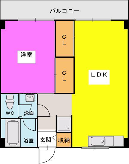 コーポミハラ(1LDK/2階)の間取り写真