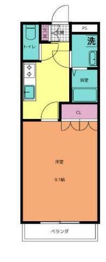 ＪＲ外房線 茂原駅 徒歩11分 3階建 築19年(1K/3階)の間取り写真