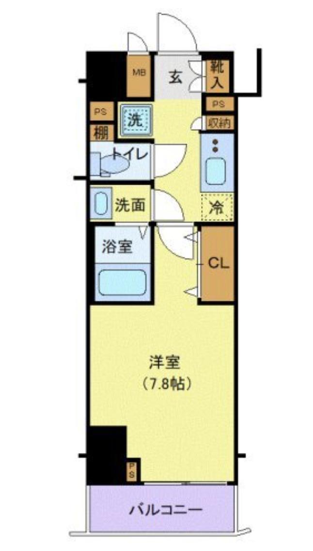 ジェノヴィア南麻布グリーンヴェール(1K/2階)の間取り写真