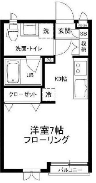 セレージア(1K/1階)の間取り写真
