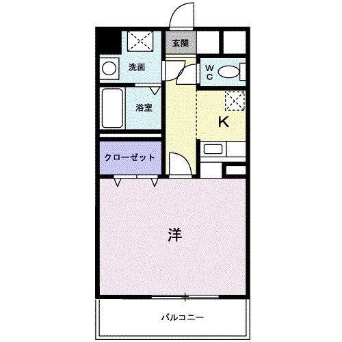 エルグレイス大手(1K/3階)の間取り写真