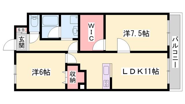 ジョイタウン(2LDK/1階)の間取り写真