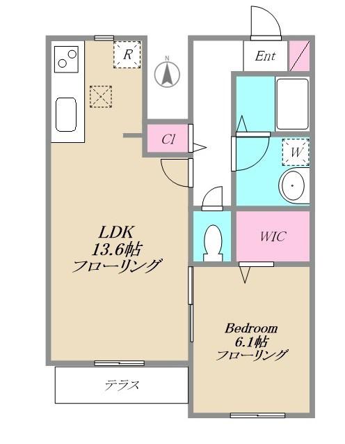 T・S ETERNA(1LDK/1階)の間取り写真