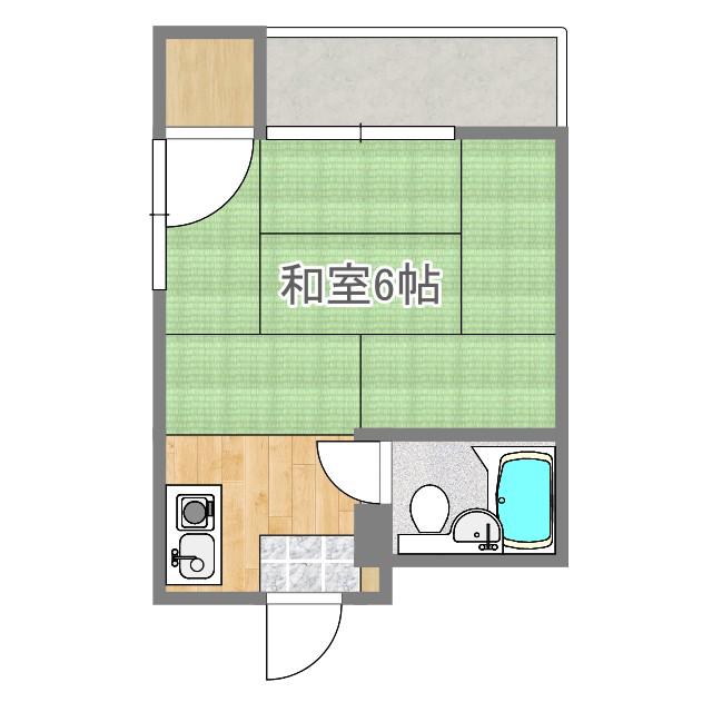 ハイツ青葉(ワンルーム/2階)の間取り写真