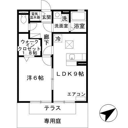 グランフォート(1LDK/1階)の間取り写真