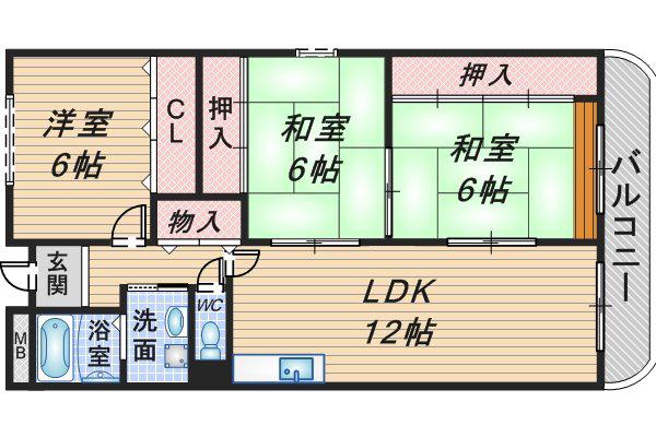 ベルファストソネ(3LDK/5階)の間取り写真