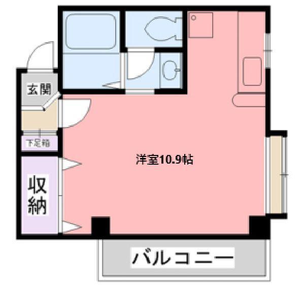 ラ・クルー西ノ宮(ワンルーム/2階)の間取り写真