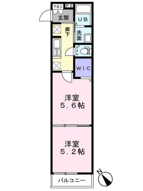 NESALLA(2K/2階)の間取り写真
