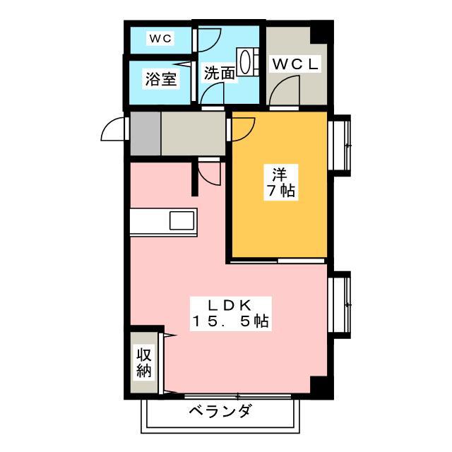LAUREL COURT 常盤(1LDK/12階)の間取り写真