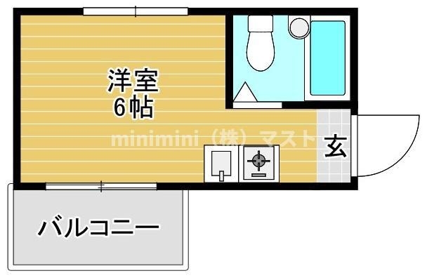 ラパンジール今宮(ワンルーム/8階)の間取り写真