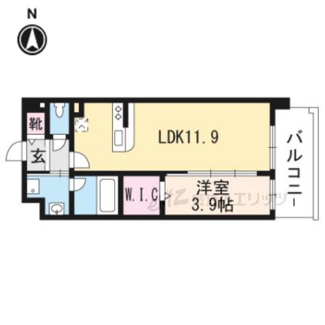 ル マルシェ下穂積(1LDK/5階)の間取り写真
