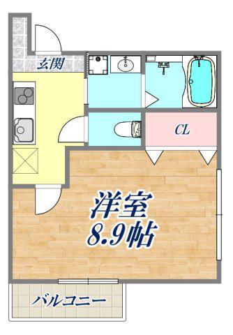 フジパレス西宮今津3番館(1K/1階)の間取り写真
