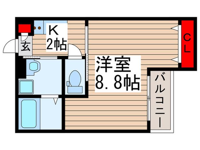 LEIMEI UNIVERSE所沢(1K/1階)の間取り写真