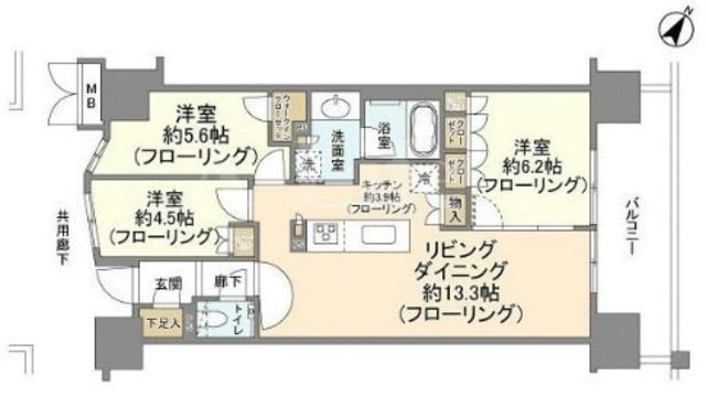 プレミスト有明ガーデンズ(3LDK/15階)の間取り写真