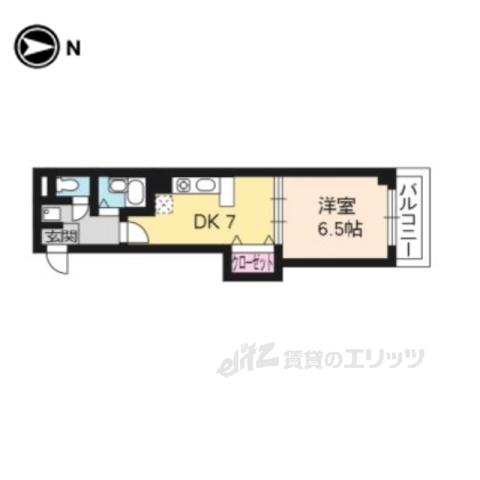 アブレスト今出川(1DK/5階)の間取り写真