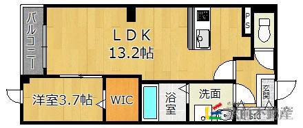フォルテッツア・レオン(1LDK/3階)の間取り写真