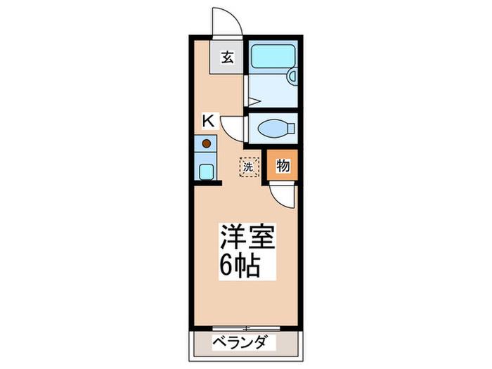 KTくれよん(1K/1階)の間取り写真