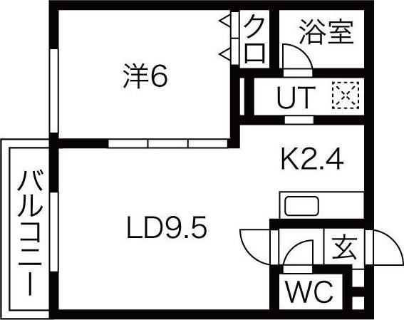 LENDROIT(1LDK/4階)の間取り写真