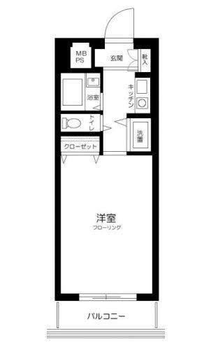 ライオンズマンション仲六郷(1K/3階)の間取り写真
