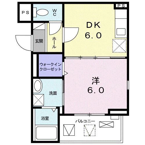 FORESTA 御所ノ内(1DK/2階)の間取り写真