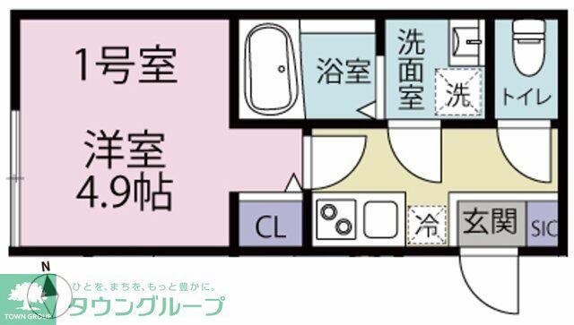 パークメゾン鷺沼(1K/1階)の間取り写真
