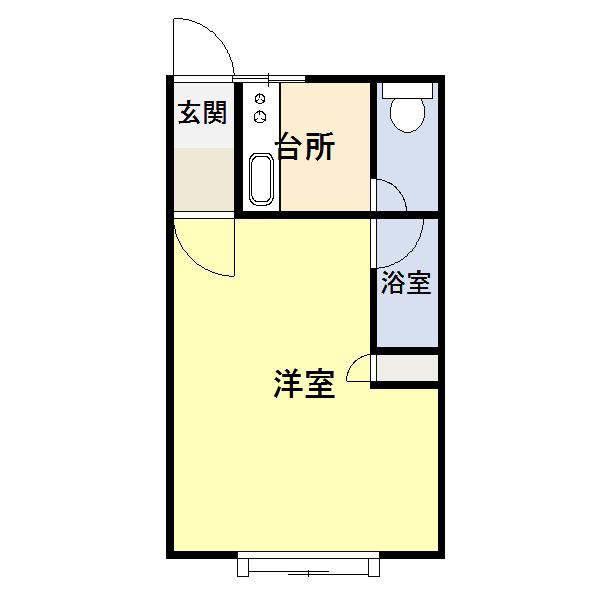 アルマーニTWO(ワンルーム/1階)の間取り写真