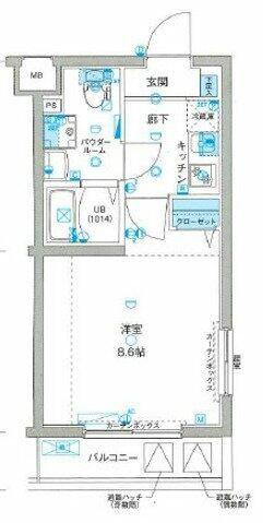 GENOVIA練馬GREENVEIL(1K/3階)の間取り写真