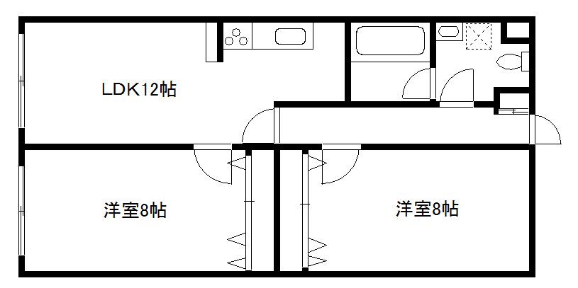 メゾン・アルヴァーレ(2LDK/1階)の間取り写真