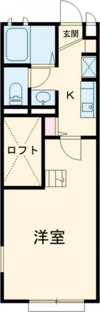 KIRATECH WHITE(1K/1階)の間取り写真