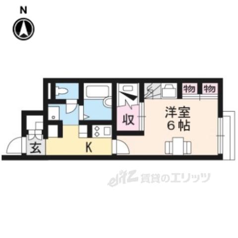 レオパレス篠山(1K/2階)の間取り写真