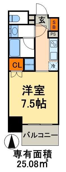 HF上野入谷レジデンス(1K/11階)の間取り写真