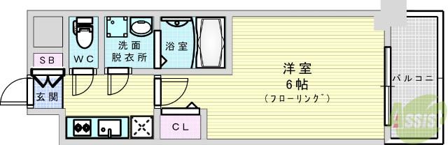 ファステート北大阪ラッセル(1K/7階)の間取り写真