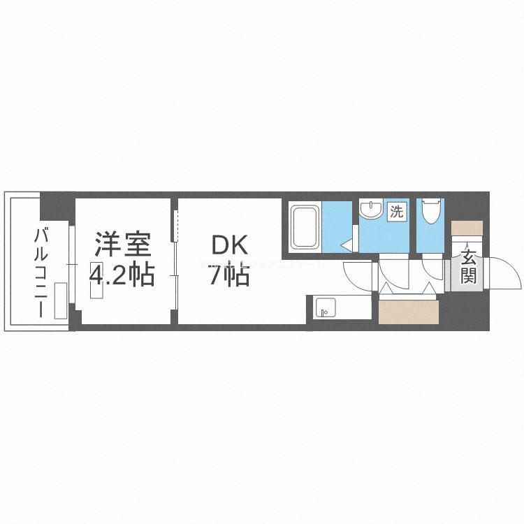レオンコンフォート梅田北(1DK/8階)の間取り写真