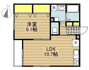 GRACIA(1LDK/3階)の間取り写真