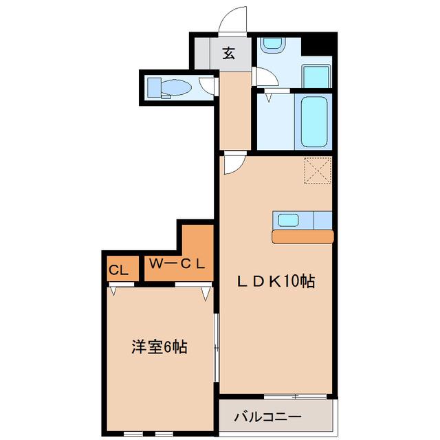 PRIMROSEIII(1LDK/3階)の間取り写真