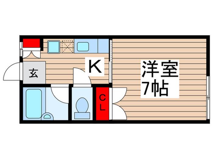 フクシンA(1K/2階)の間取り写真