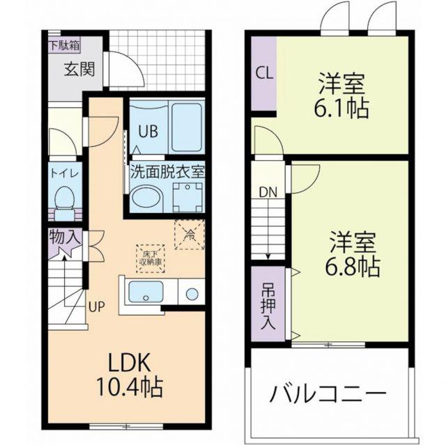 PRIMROSEB(2LDK/1階)の間取り写真