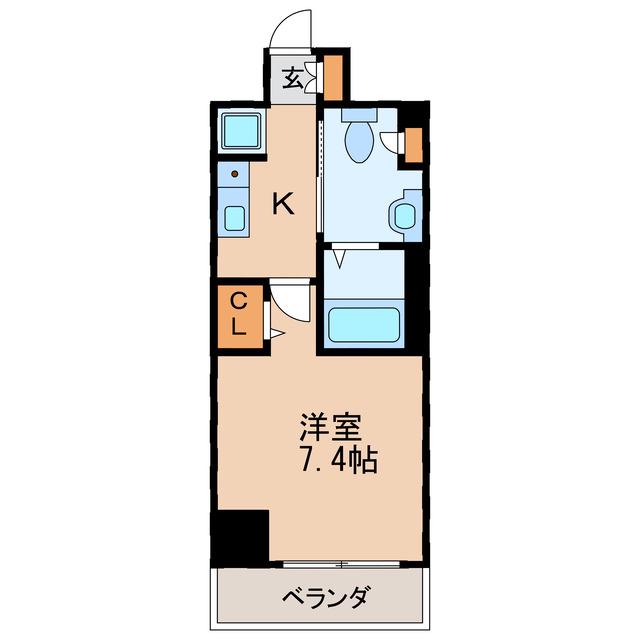 パークアクシス丸の内(1K/8階)の間取り写真